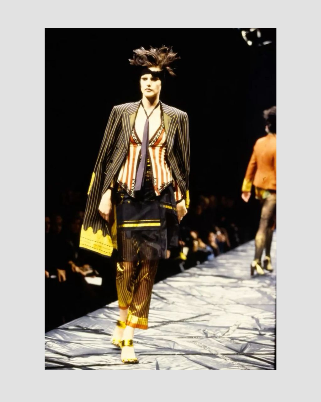 Jean Paul Gaultier 90s pinstripe wrapskirt
