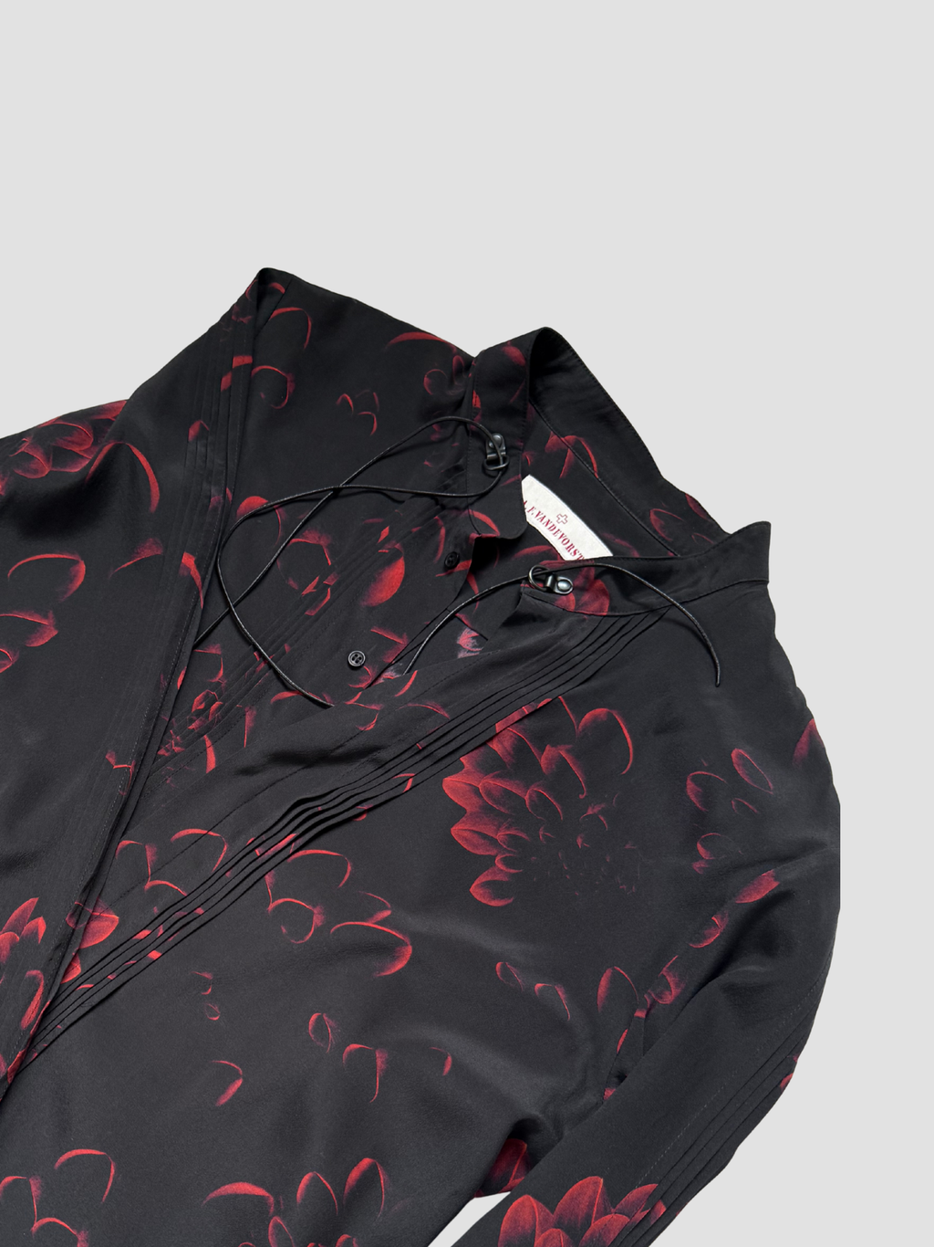 A.F.Vandevorst Silk dress with leather stripe