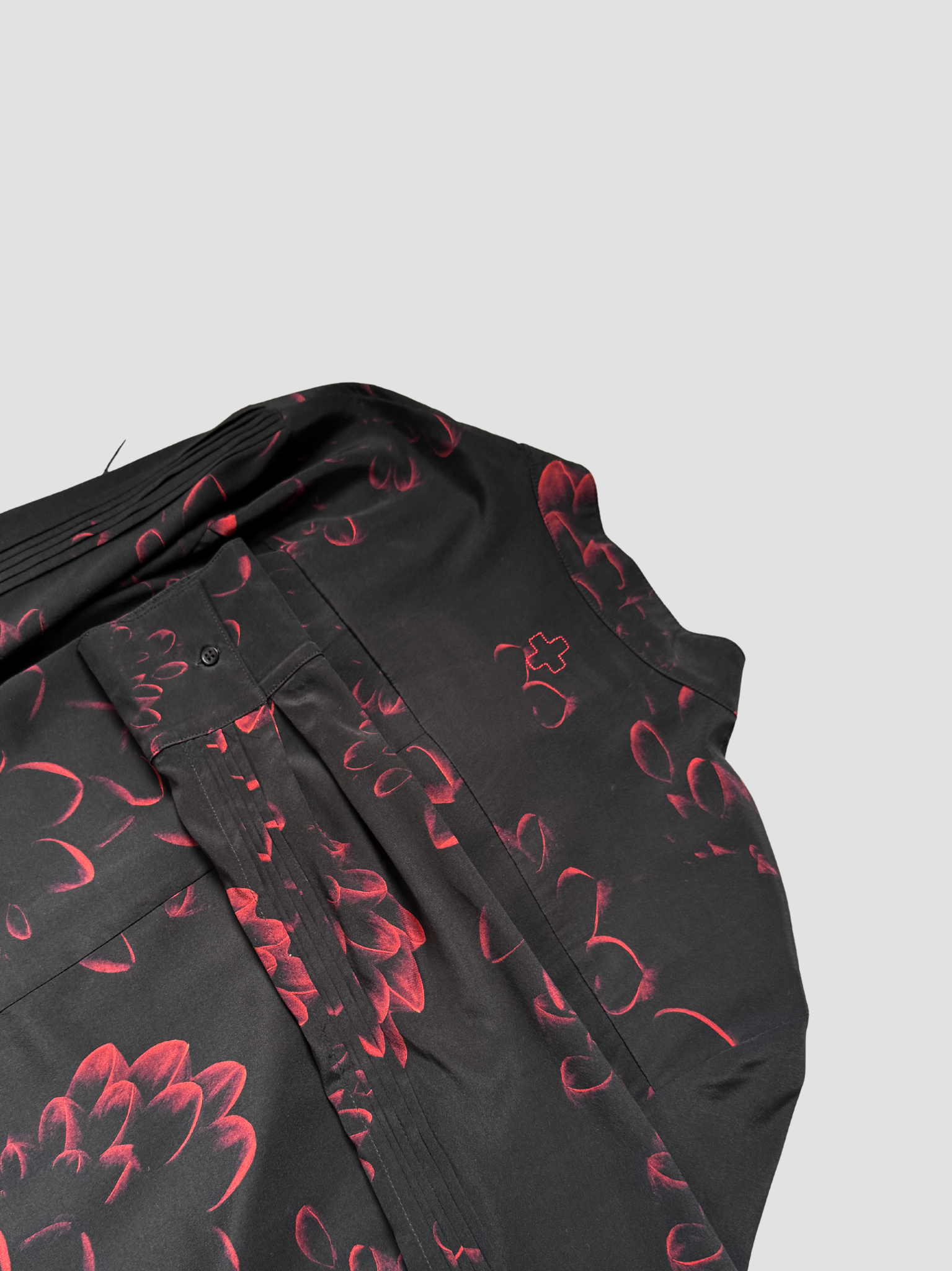 A.F.Vandevorst Silk dress with leather stripe
